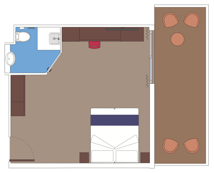 Yacht Club Grand Suite ADA floor plan on MSC Magnifica