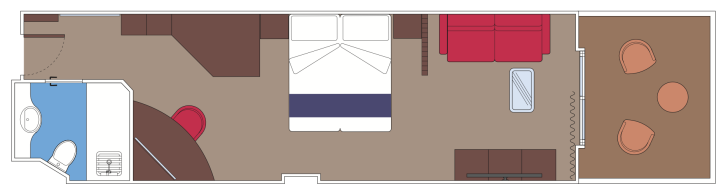 Yacht Club Deluxe Suite floor plan on MSC Magnifica