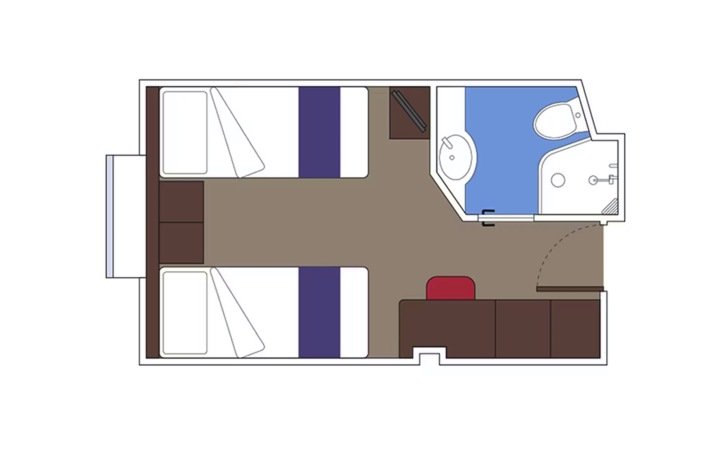 Junior Ocean View floor plan on MSC Preziosa