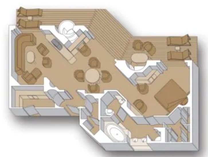 Pinnacle Suite floor plan on Westerdam