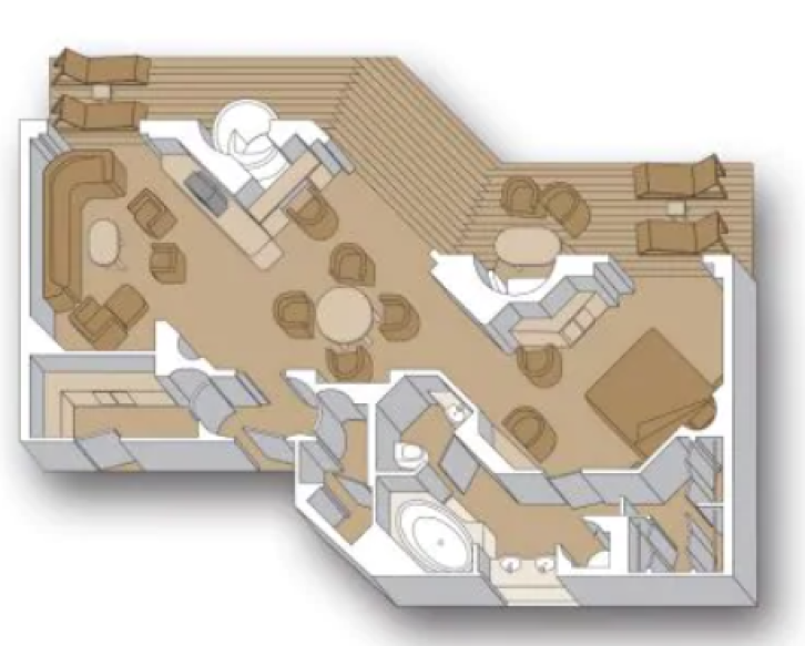 Pinnacle Suite floor plan on Nieuw Amsterdam