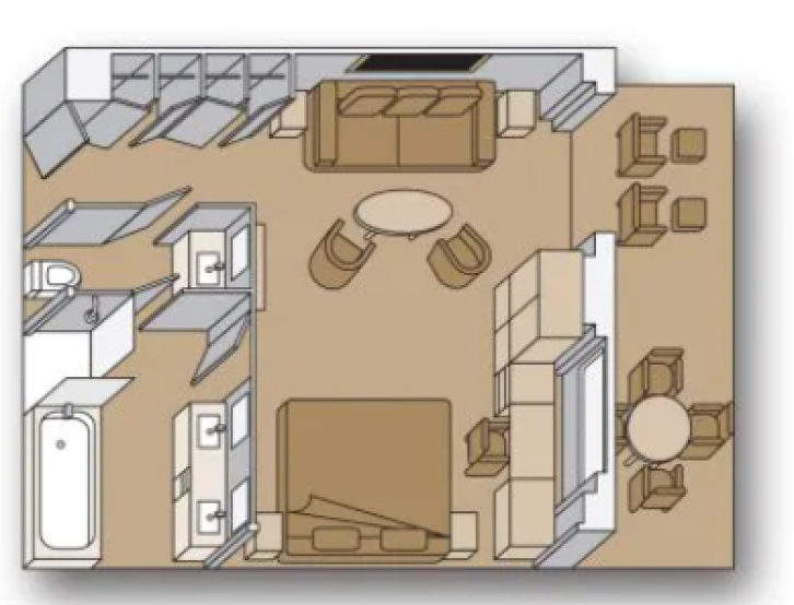 Neptune Spa Suite floor plan on Koningsdam