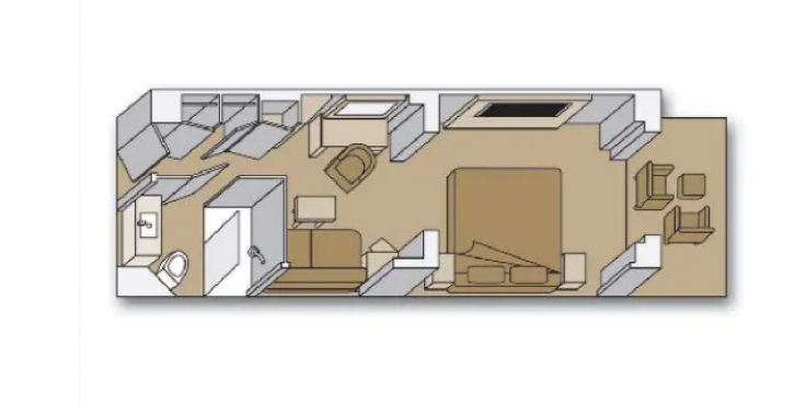 Vista Suite & Aft-View Vista Suite floor plan on Koningsdam