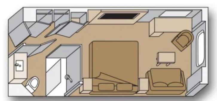Ocean View Stateroom floor plan on Koningsdam