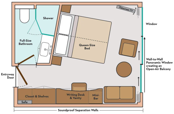 Panorama Suite floor plan on Avalon Passion