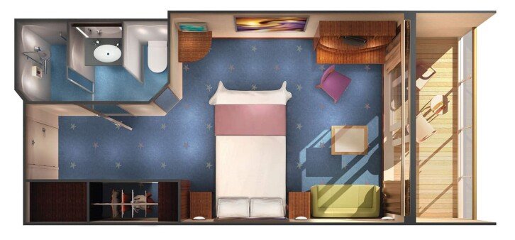 Solo Balcony floor plan on Norwegian Jade