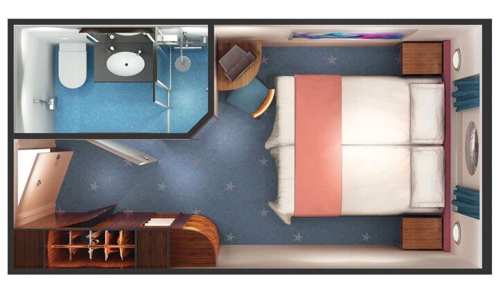 Solo Oceanview floor plan on Norwegian Jade