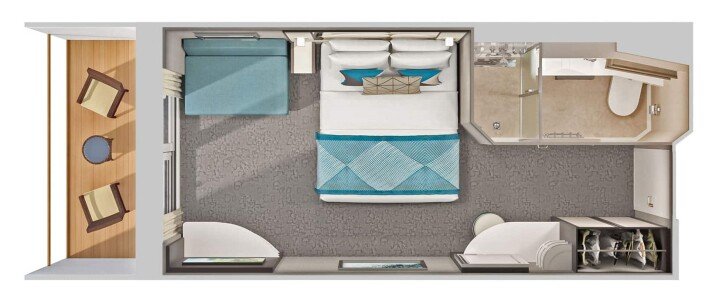 Solo Balcony floor plan on Norwegian Pearl