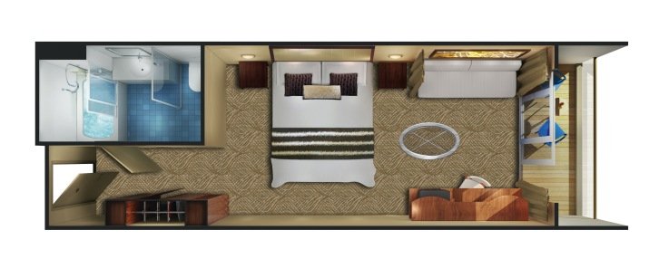 Guarantee Club Balcony Suite floor plan on Norwegian Sun