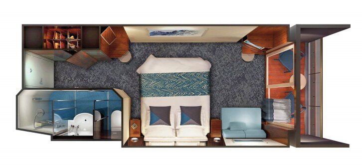 Solo Balcony floor plan on Norwegian Gem