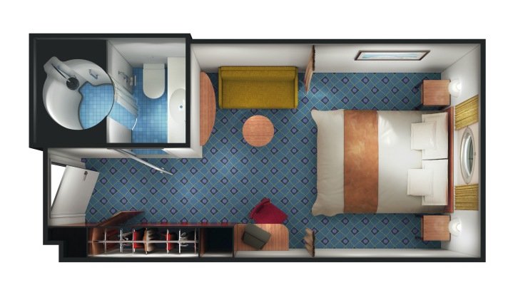 Solo Oceanview floor plan on Norwegian Sun