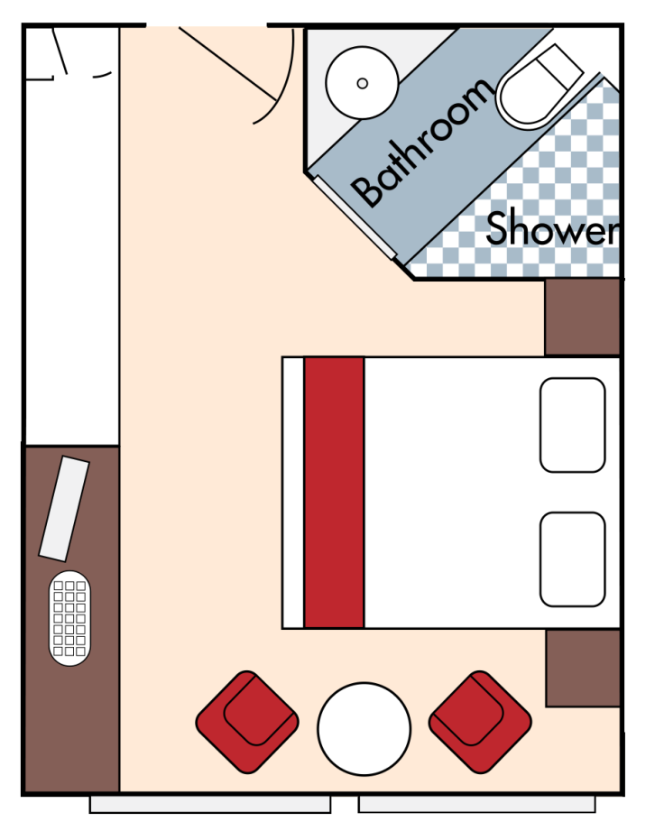 Category D Staterooms floor plan on AmaPrima