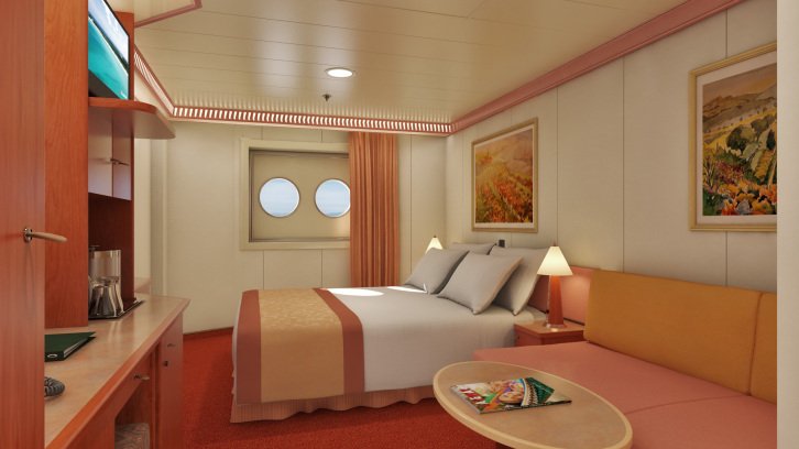 Interior Upper/Lower (Porthole) cabin on Carnival Glory