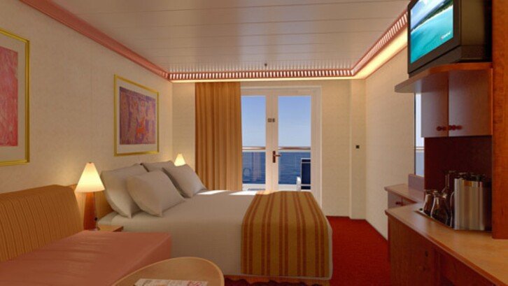 Aft-View Extended Balcony cabin on Carnival Pride