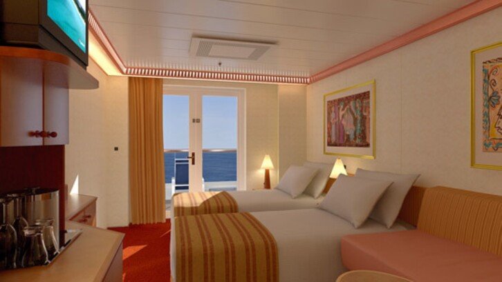 Aft-View Extended Balcony cabin on Carnival Spirit