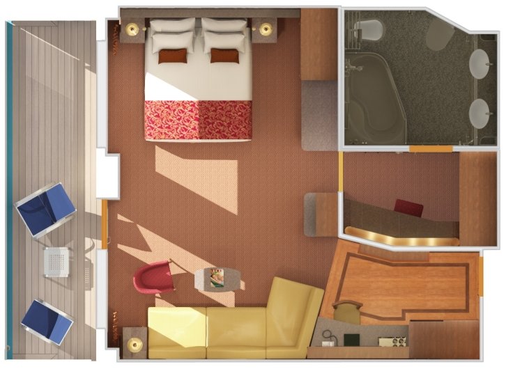 Grand Suite floor plan on Carnival Splendor