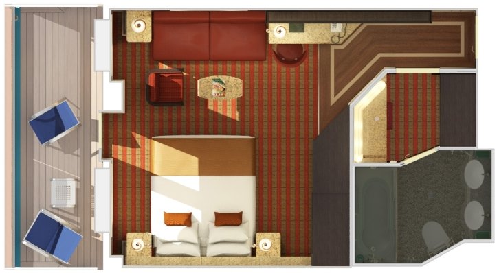 Cloud 9 Spa Suite floor plan on Carnival Splendor