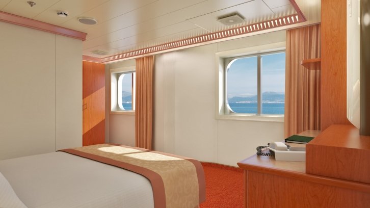 Ocean View and Ocean View (Obstructed View) cabin on Carnival Splendor