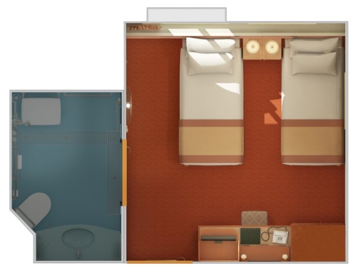Interior with Picture Window (Walkway View) floor plan on Carnival Splendor
