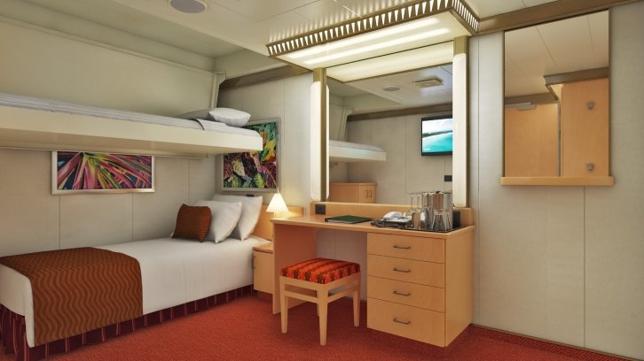 Interior Upper/Lower (and Porthole) cabin on Carnival Splendor
