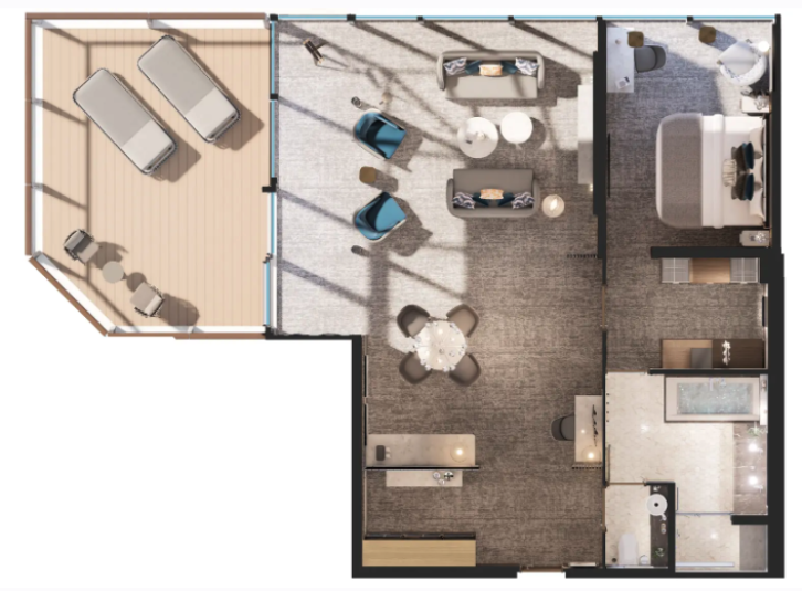 Master Suite floor plan on Silver Endeavour
