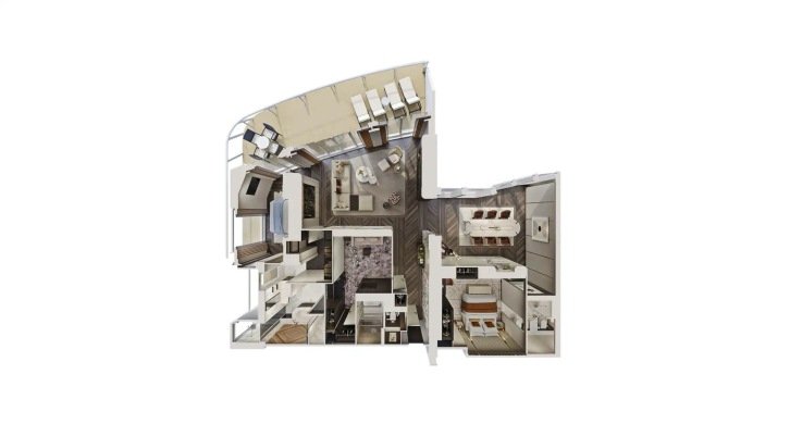 The Haven Premier Owner's Suite with Large Balcony floor plan on Norwegian Joy
