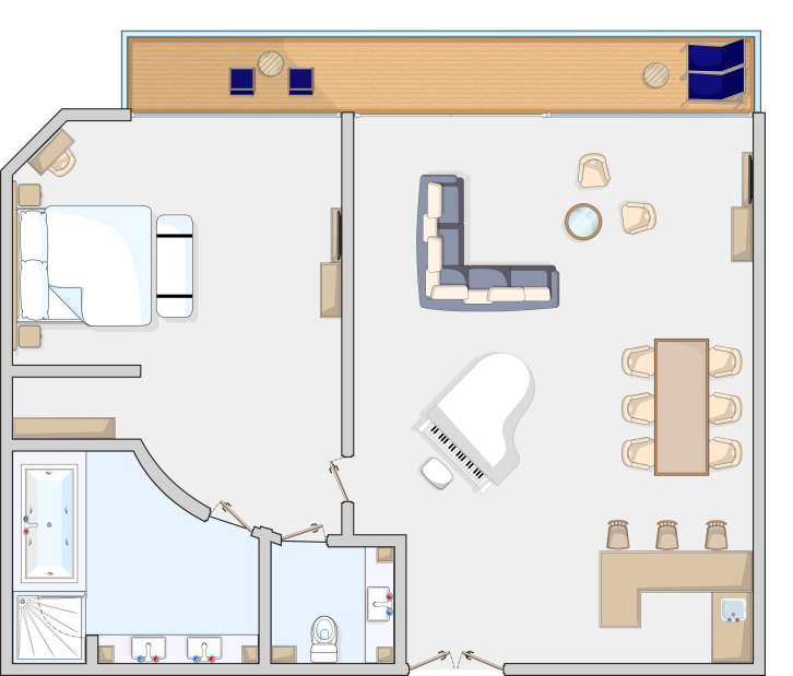 Royal Suite floor plan on Marella Discovery 2