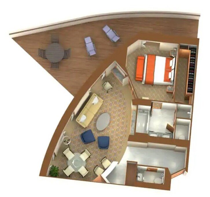 Owner's Suite floor plan on Seabourn Ovation