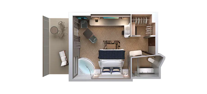 Haven Penthouse Suite with Balcony floor plan on Norwegian Bliss