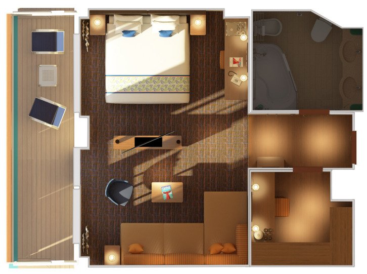 Grand Suite floor plan on Carnival Horizon