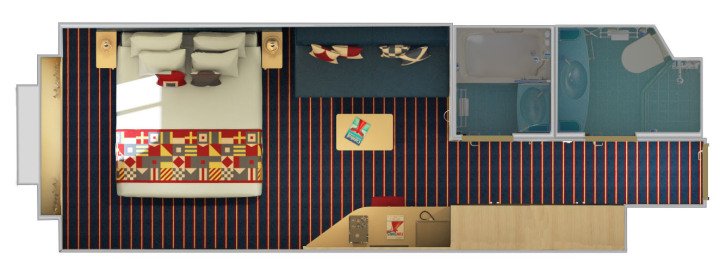 Family Harbour Deluxe Ocean View floor plan on Carnival Horizon