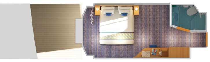 Interior with Picture Window (Walkway View) floor plan on Carnival Horizon