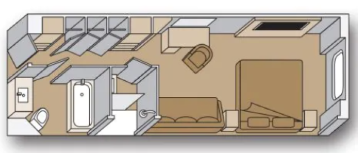 Family Ocean View Staterooms floor plan on Nieuw Statendam