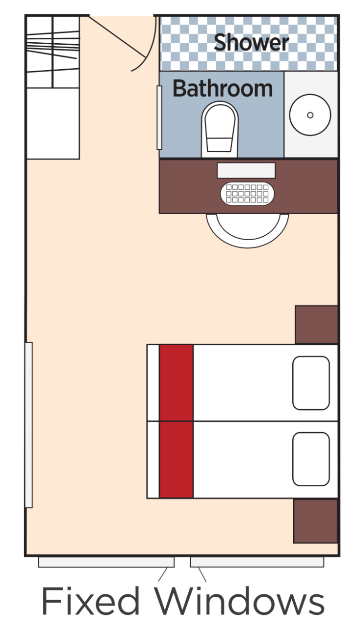 Category E Stateroom floor plan on AmaMagna