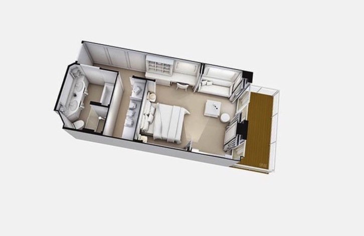 Serenity Suite floor plan on Seven Seas Splendor