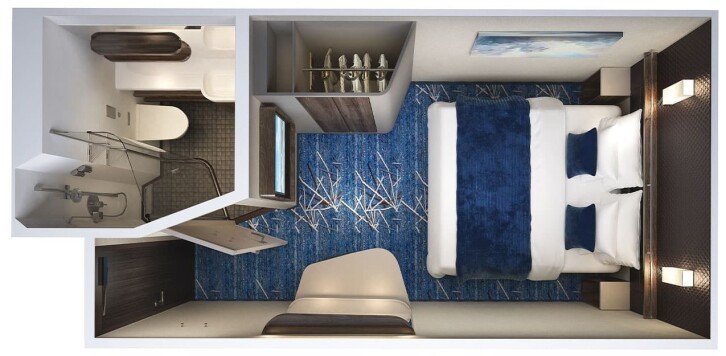 Solo Inside floor plan on Norwegian Encore