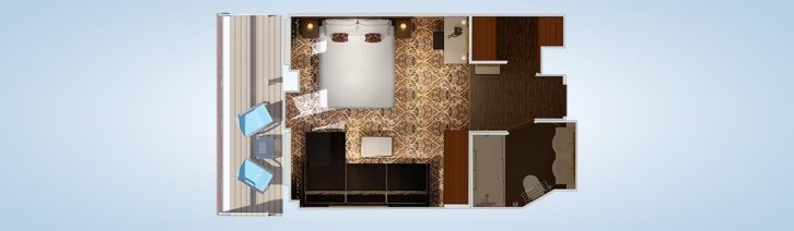 Ocean Suite floor plan on Carnival Venezia