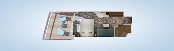 Terrazza Aft-View Extended Balcony floor plan on Carnival Venezia
