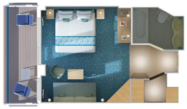 Cloud 9 Spa Suite floor plan on Carnival Panorama