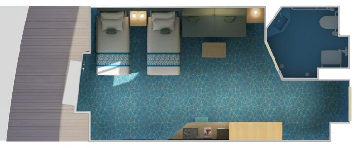 Cloud 9 Spa Ocean View floor plan on Carnival Panorama