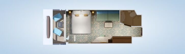 Cove Balcony floor plan on Carnival Venezia