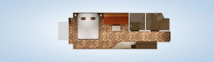 Deluxe Ocean View floor plan on Carnival Venezia
