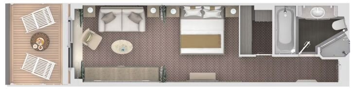 Deluxe Veranda Suite floor plan on Silver Moon