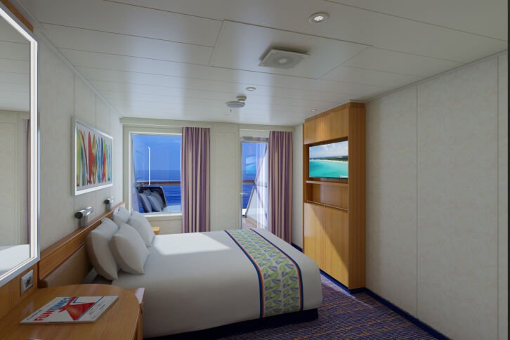 Aft-View Extended Balcony cabin on Carnival Sunrise