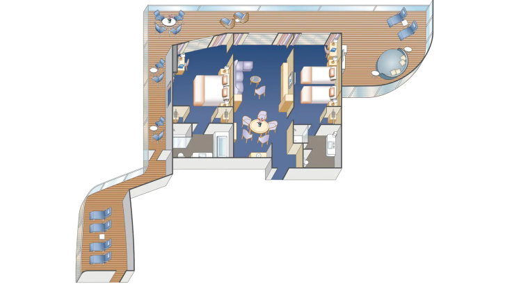 Sky Suite floor plan on Enchanted Princess