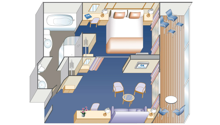 Suite floor plan on Enchanted Princess