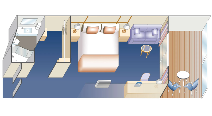 Deluxe Balcony floor plan on Enchanted Princess