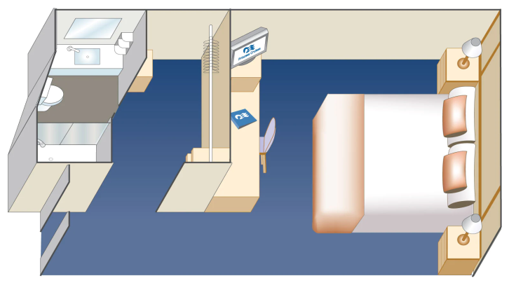 Interior Staterooms floor plan on Enchanted Princess