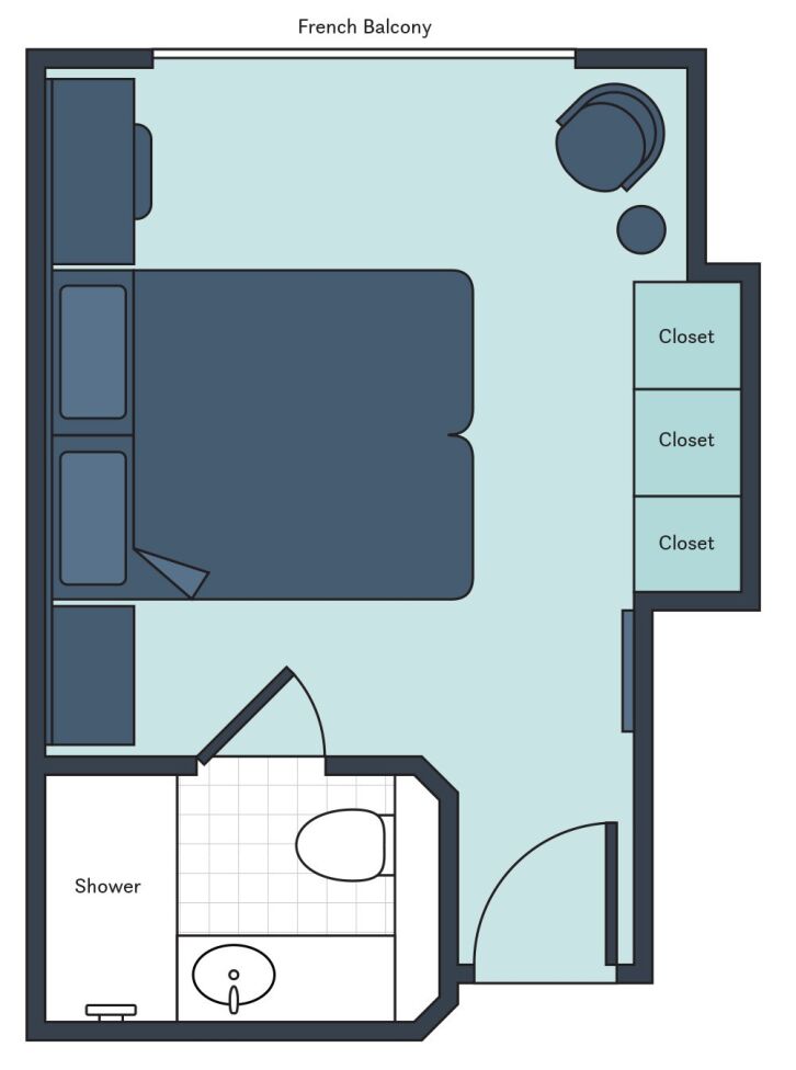 French Balcony floor plan on S.S. La Venezia