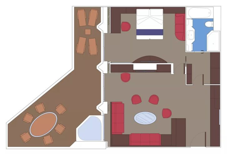 MSC Yacht Club Royal Suite floor plan on MSC Seashore